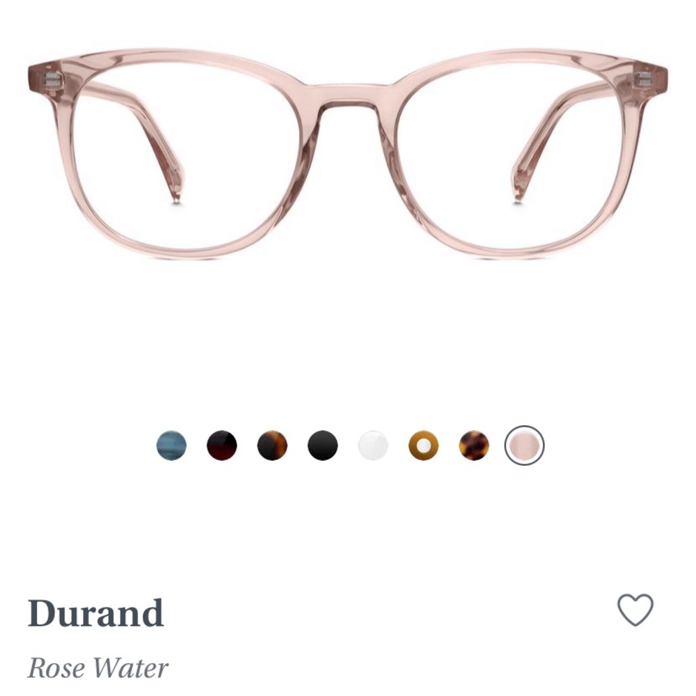 Warby Parker Durand in Rosewater, +25 in both eyes